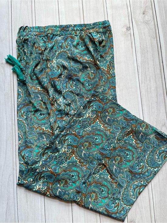 Philosophy Pants - Philosophy Republic teal paisley wide leg pull on palazzo lounge pant.Size small